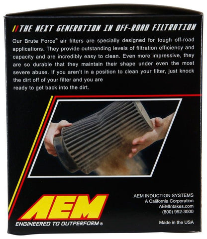 AEM Induction AEM 2.75in Flange ID x 4.75in Top OD x 5.5in Base OD x 5in Height Offset Flange DryFlow Air Filter 21-202BF-OS