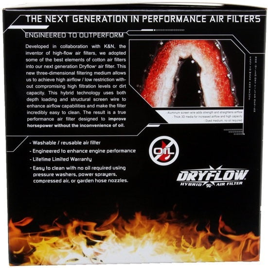 AEM Induction AEM Dual 3in Flange 9in L x 6in W Base 7.75in L x 5in W Top 8.1875in Height DryFlow Air Filter 21-2138DK