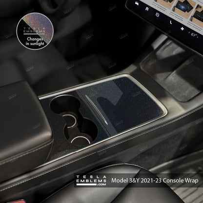 KPMF Gloss Morpheus Black | Tesla Center Console Wrap Kit | Model 3 '21-24