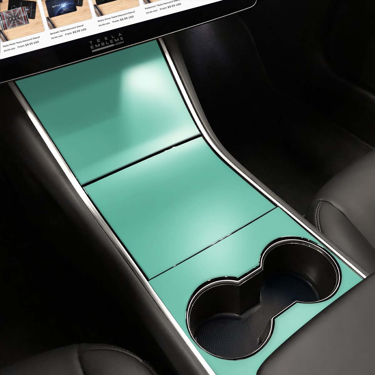 KPMF Satin Spearmint | Tesla Center Console Wrap Kit | Model 3 ’17-20
