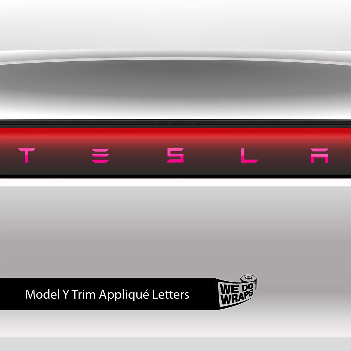 KPMF Gloss Momentum Pink Tesla Emblem Decals (Front + Back) | Model Y