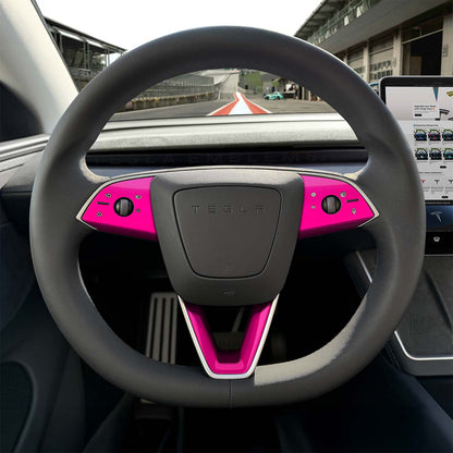 KPMF Momentum Pink Tesla Steering Wheel Trim Decal Kit (3pcs) | Model 3