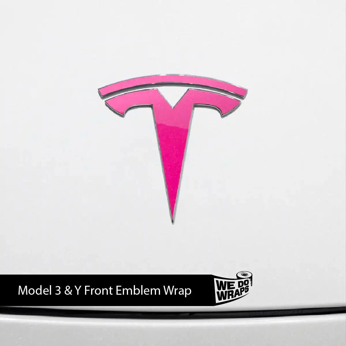 KPMF Gloss Momentum Pink Tesla Emblem Decals (Front + Back) | Model 3