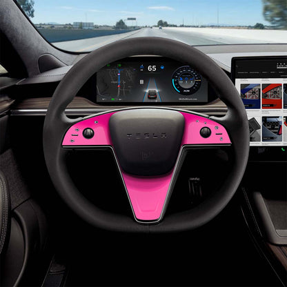 KPMF Momentum Pink Tesla Steering Wheel Trim Decal Kit (3pcs) | Model S ’21-26