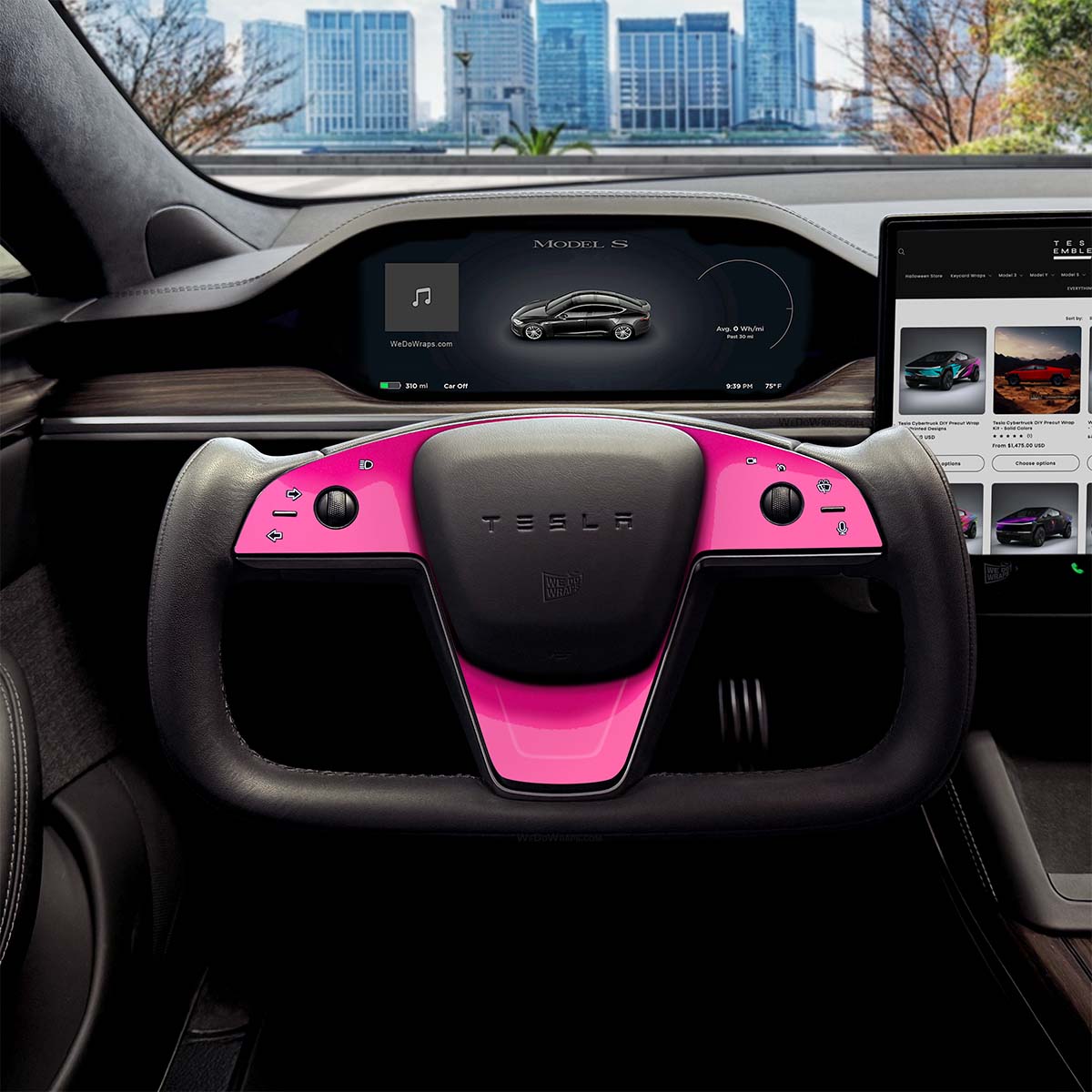 KPMF Momentum Pink Tesla Steering Wheel Trim Decal Kit (3pcs) | Model X ’21-26