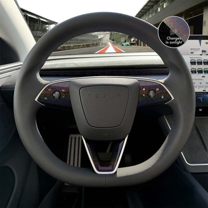 KPMF Morpheus Black Tesla Steering Wheel Trim Decal Kit (3pcs) | Model 3