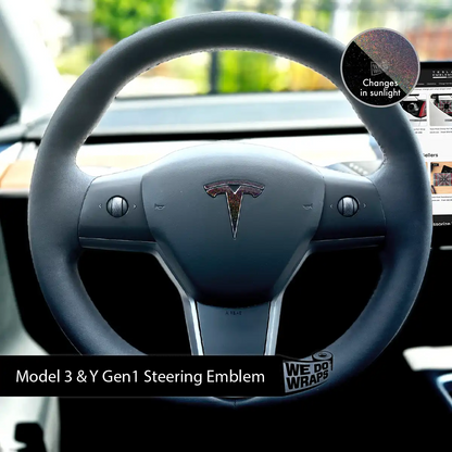 KPMF Morpheus Black Tesla Steering Wheel Wrap | M3 2017-Jan 2024
