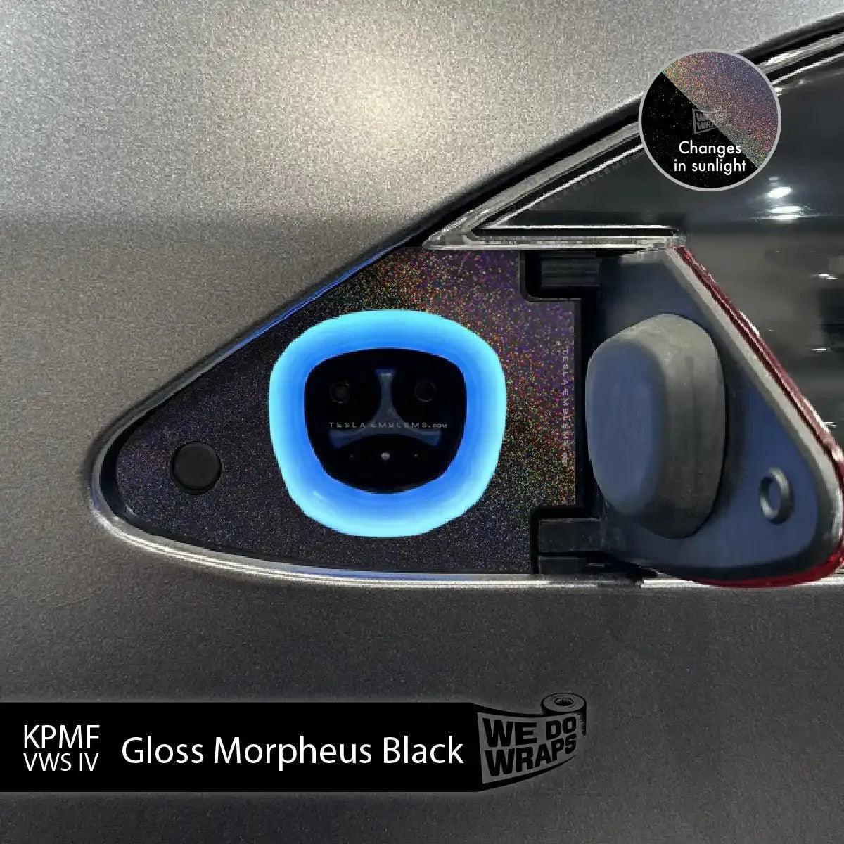 KPMF Gloss Morpheus Black Tesla Charge Port Wrap | Model X