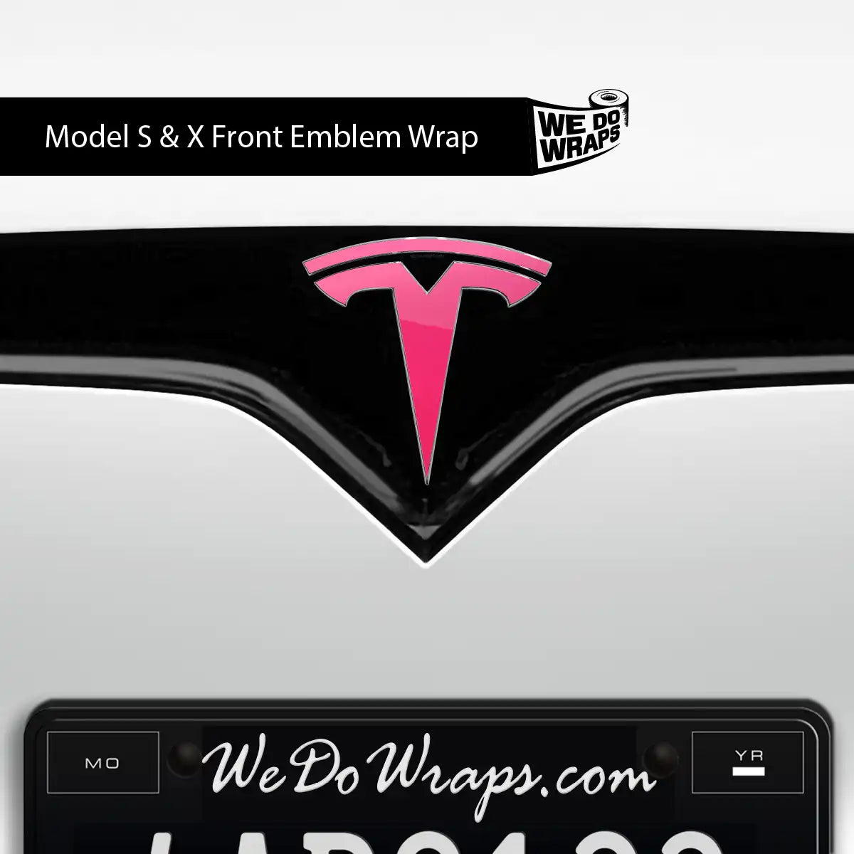 Avery Gloss Pool Party Pink Tesla Emblem Decals (Front + Back) | Model S
