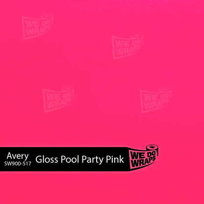Avery Gloss Pool Party Pink Tesla Emblem Decals (Front + Back) | Model 3