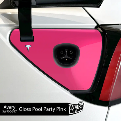 Avery Gloss Pool Party Pink Tesla Charge Port Wrap | Model Y