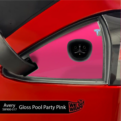 Avery Gloss Pool Party Pink Tesla Charge Port Wrap | Model S