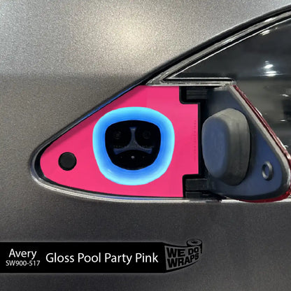 Avery Gloss Pool Party Pink Tesla Charge Port Wrap | Model X
