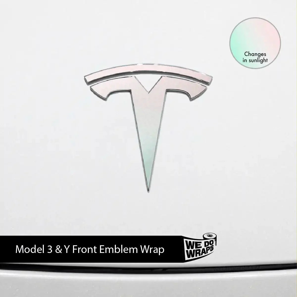 KPMF Matte Aurora Pearl Tesla Emblem Decals (Front + Back) | Model 3