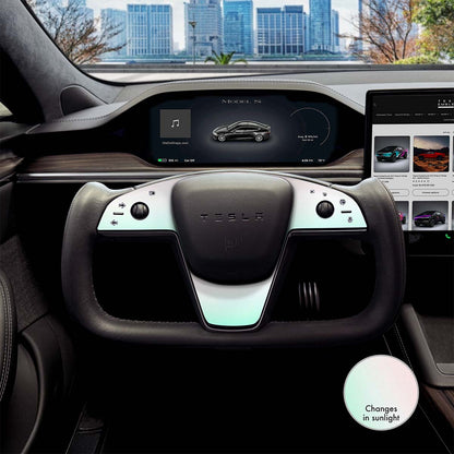 KPMF Matte Aurora Pearl Tesla Steering Wheel Trim Decal Kit (3pcs) | Model S ’21-26