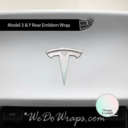 KPMF Matte Aurora Pearl Tesla Emblem Decals (Front + Back) | Model 3