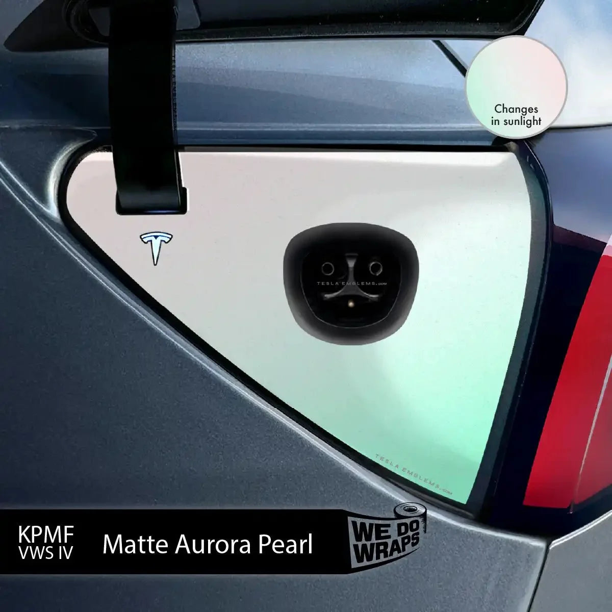 KPMF Matte Aurora Pearl Tesla Charge Port Wrap | Model Y