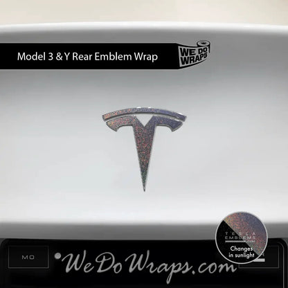 KPMF Morpheus Black Tesla Emblem Decals (Front + Back) | Model 3