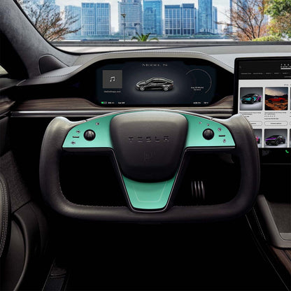 KPMF Satin Spearmint Tesla Steering Wheel Trim Decal Kit (3pcs) | Model X ’21-26