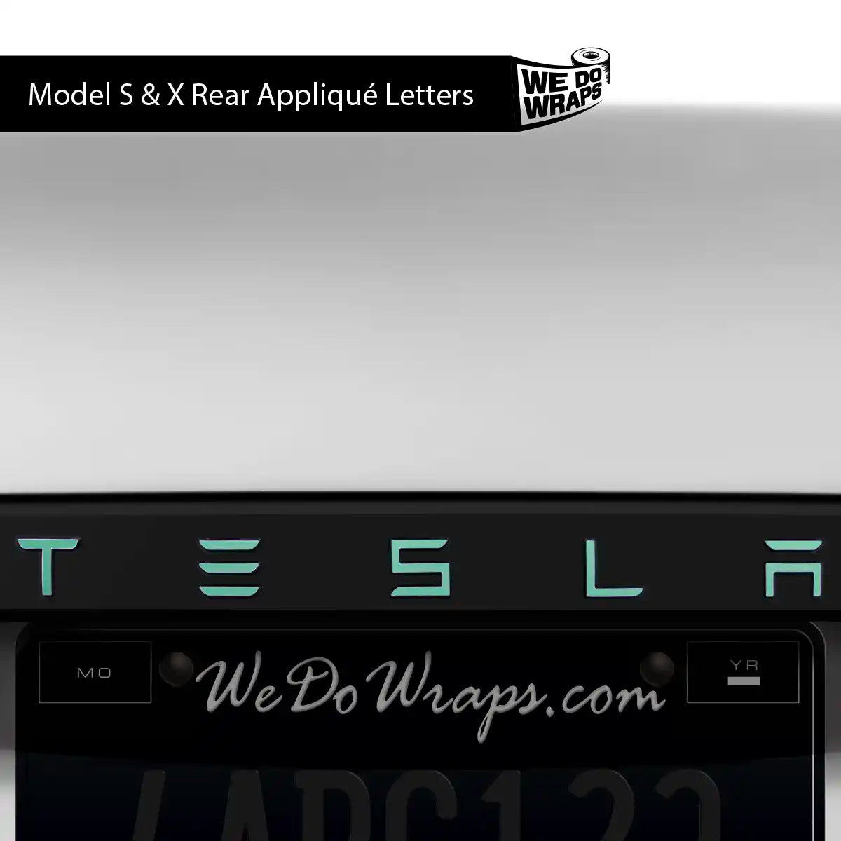 KPMF Satin Spearmint Tesla Emblem Decals (Front + Back) | Model X