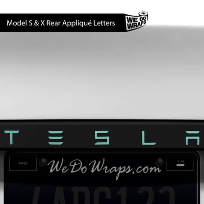 KPMF Satin Spearmint Tesla Emblem Decals (Front + Back) | Model X
