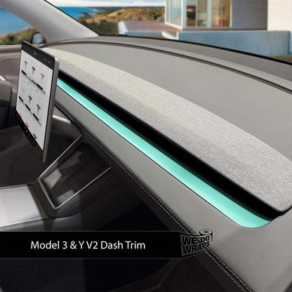 KPMF Satin Spearmint Tesla Dash Trim Wrap | Model Y 2026