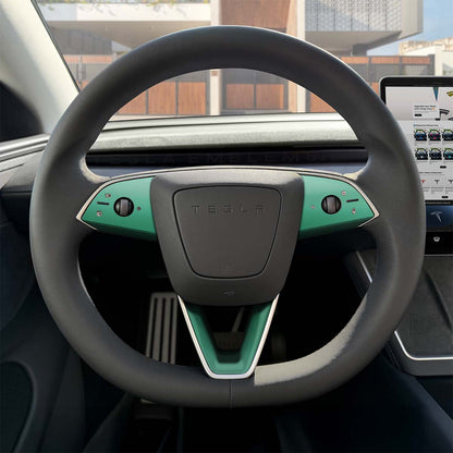 KPMF Satin Spearmint Tesla Steering Wheel Trim Decal Kit (3pcs) | Model 3