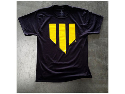 Whiteline Black Relaxed Fit T-Shirt With Our Signature Yellow