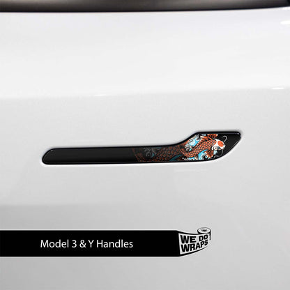 Koi Tattoo Art Tesla Door Handle Decals (4pcs)