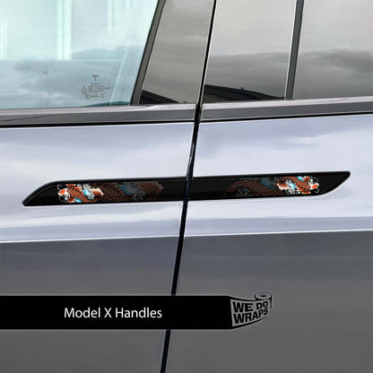 Koi Tattoo Art Tesla Door Handle Decals (4pcs)