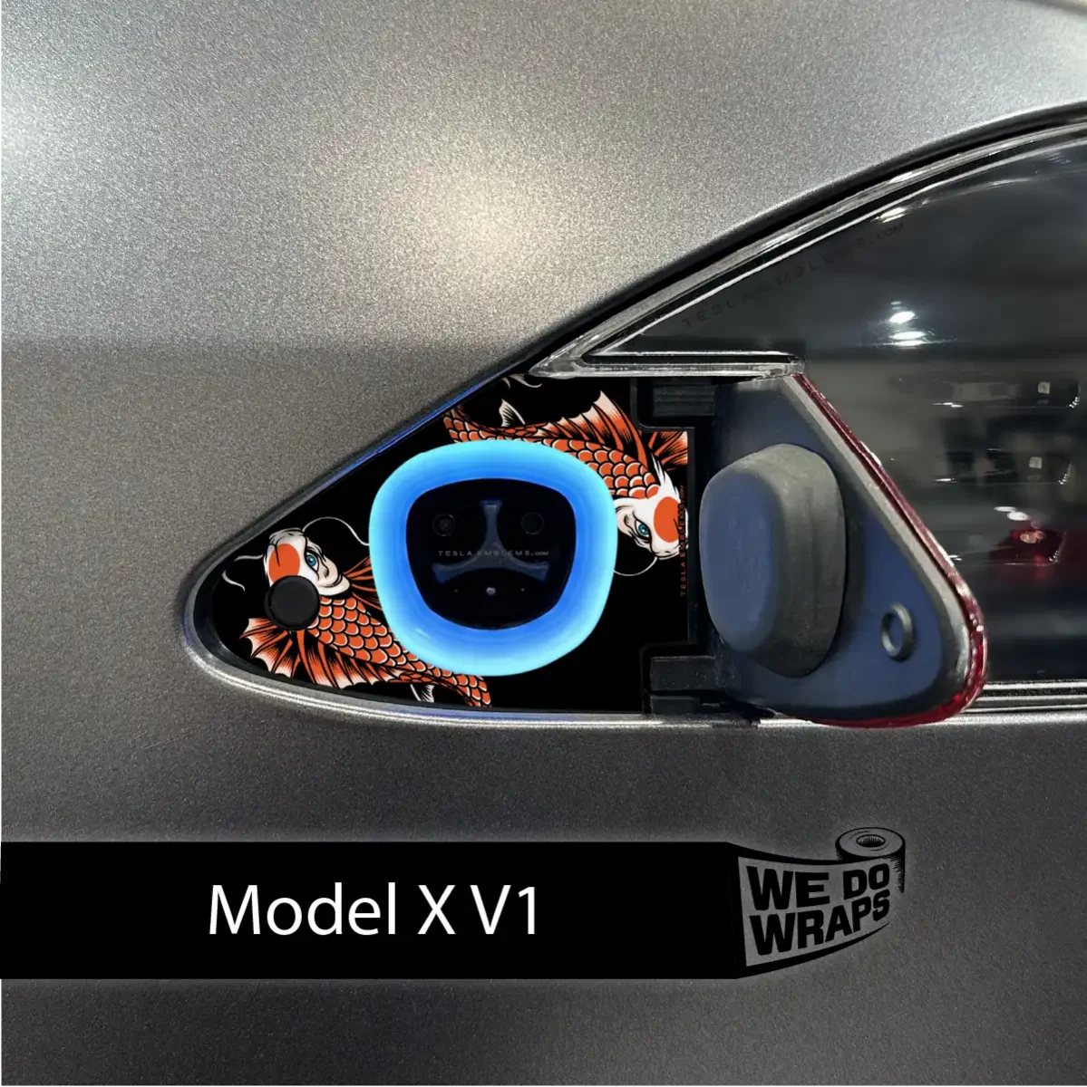 Koi Tattoo Art Tesla Charge Port Wrap | Model X