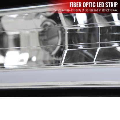 1988-1998 Chevrolet C10 GMC C/K LED Strip Bumper Corner Signal Lights (Chrome Housing/Clear Lens)