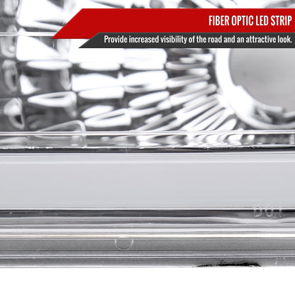 1988-1998 Chevrolet/GMC C10 C/K LED Strip Bumper Corner Signal Lights (Chrome Housing/Clear Lens)