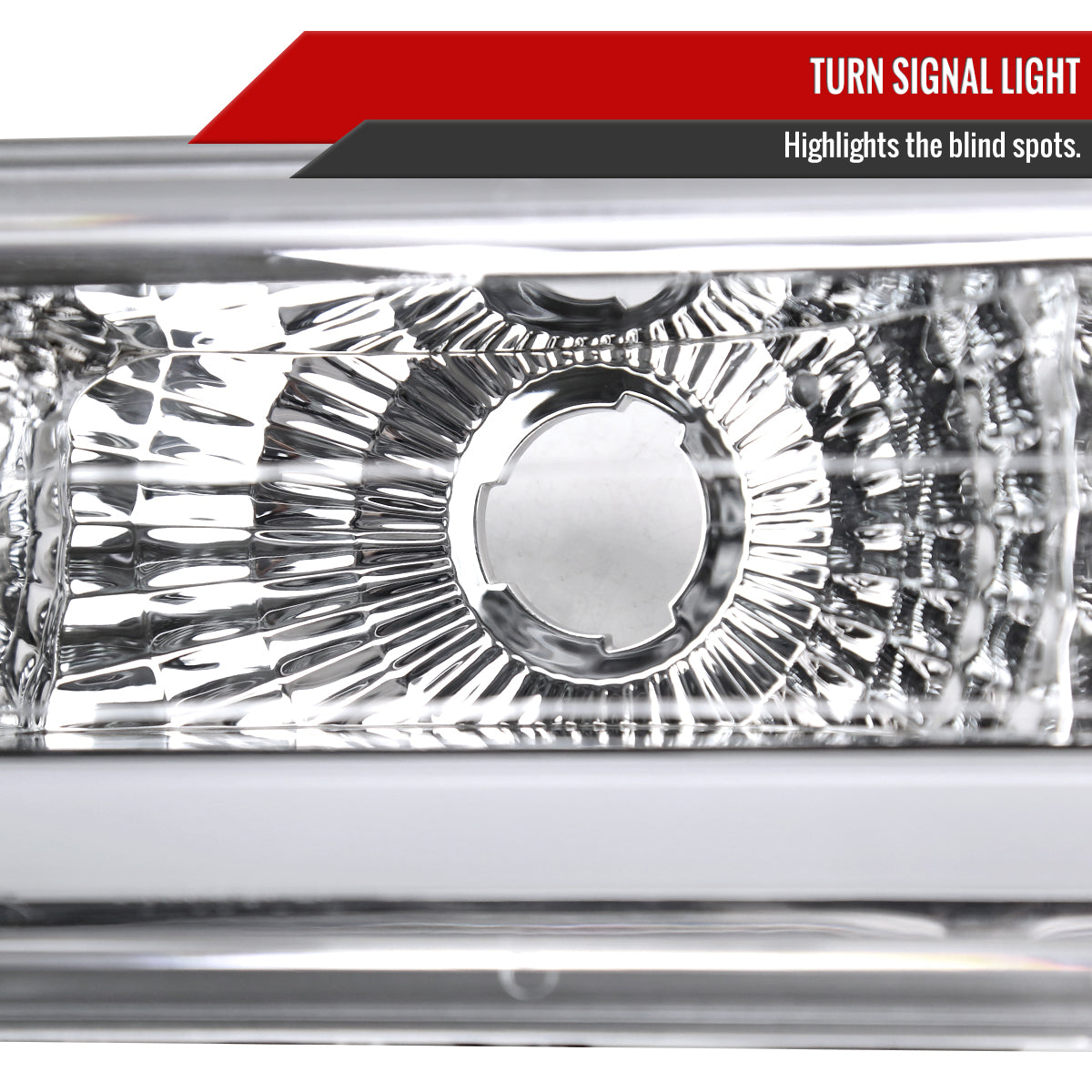 1988-1998 Chevrolet/GMC C10 C/K LED Strip Bumper Corner Signal Lights (Chrome Housing/Clear Lens)
