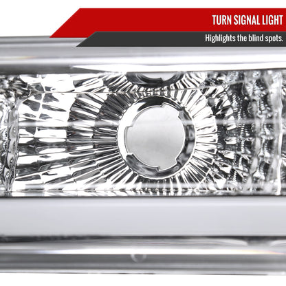 1988-1998 Chevrolet/GMC C10 C/K LED Strip Bumper Corner Signal Lights (Chrome Housing/Clear Lens)