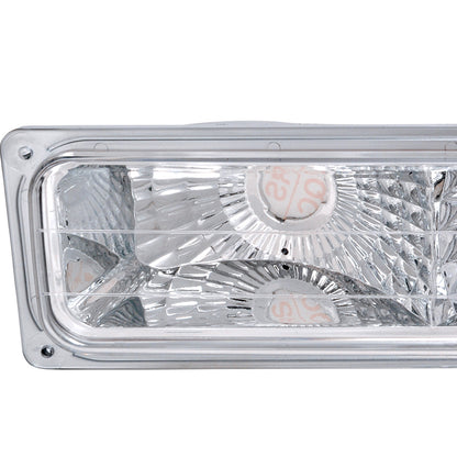 1988-1999 Chevrolet C/K C10/Suburban/Silverado/Tahoe GMC Sierra/Yukon Bumper Lights (Chrome Housing/Clear Lens)