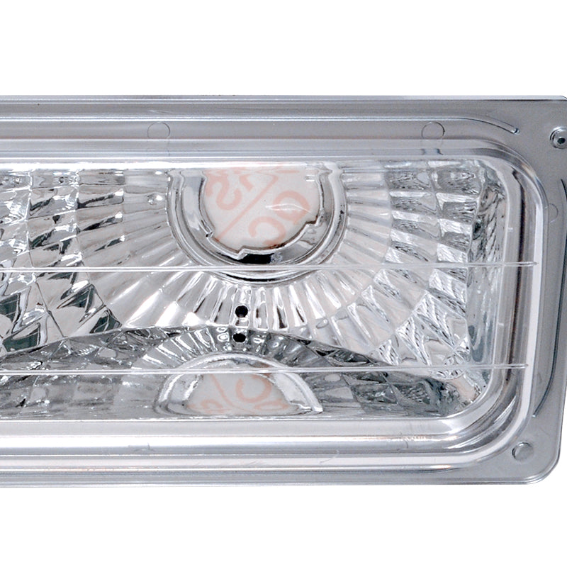 1988-1999 Chevrolet C/K C10/Suburban/Silverado/Tahoe GMC Sierra/Yukon Bumper Lights (Chrome Housing/Clear Lens)