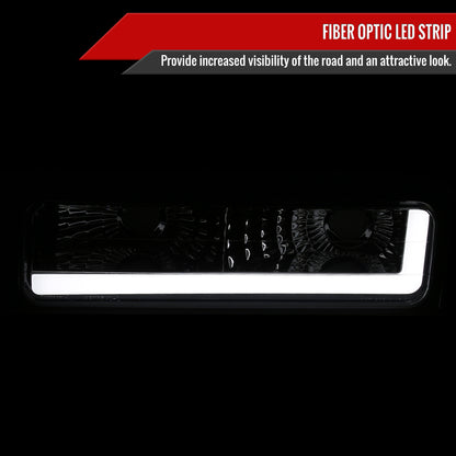 1988-1998 Chevrolet/GMC C10 C/K LED Strip Bumper Corner Signal Lights (Chrome Housing/Smoked Lens)