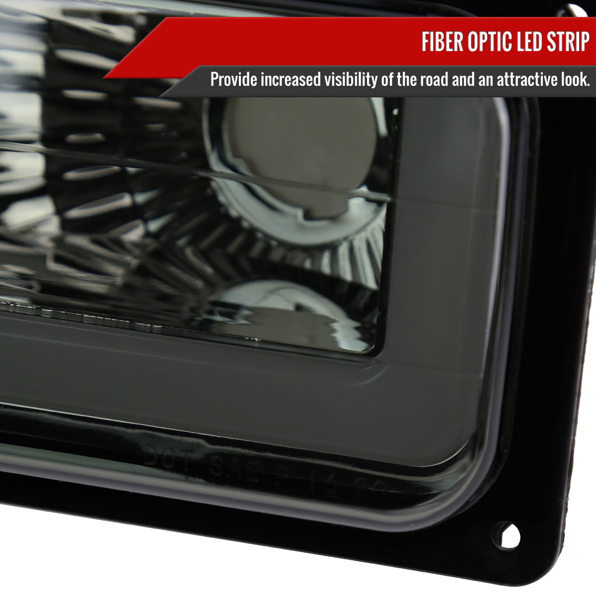 1988-1998 Chevrolet/GMC C10 C/K LED Strip Bumper Corner Signal Lights (Chrome Housing/Smoked Lens)