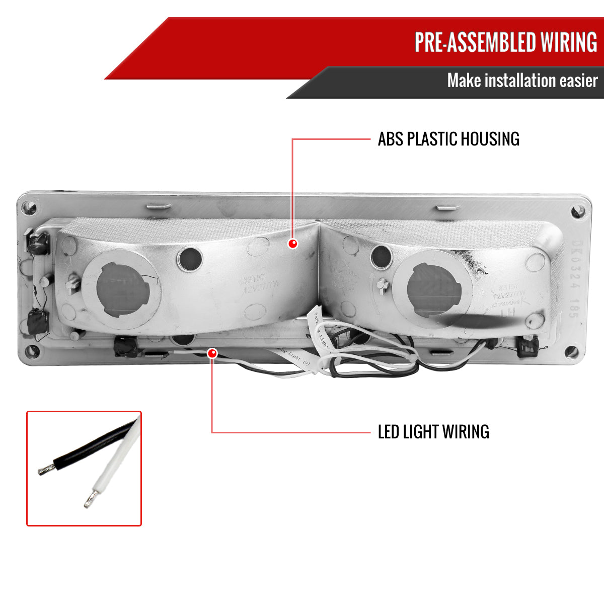 1988-1998 Chevrolet/GMC C10 C/K LED Strip Bumper Corner Signal Lights (Chrome Housing/Smoked Lens)