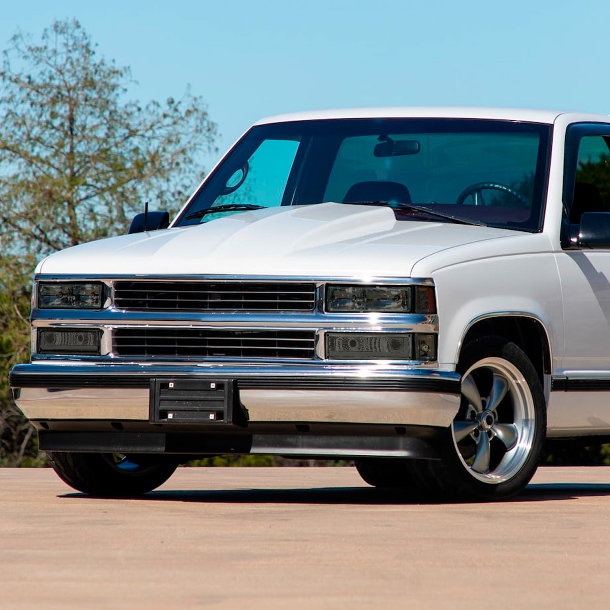 1988-1998 Chevrolet/GMC C10 C/K LED Strip Bumper Corner Signal Lights (Chrome Housing/Smoked Lens)