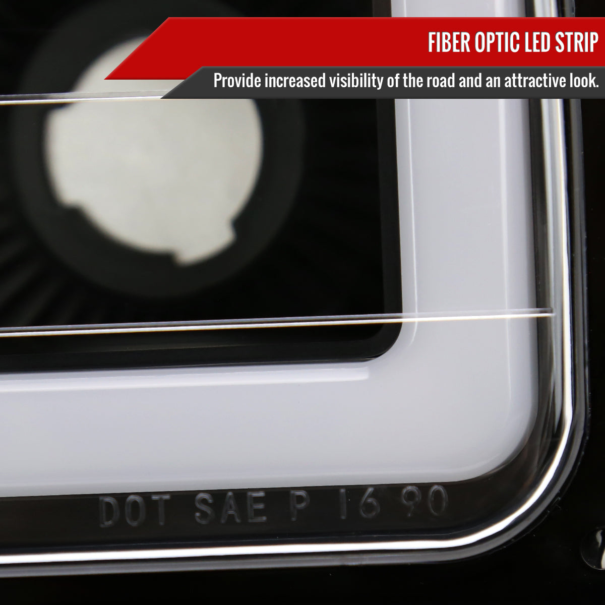 1988-1998 Chevrolet/GMC C10 C/K LED Strip Bumper Corner Signal Lights (Matte Black Housing/Clear Lens)