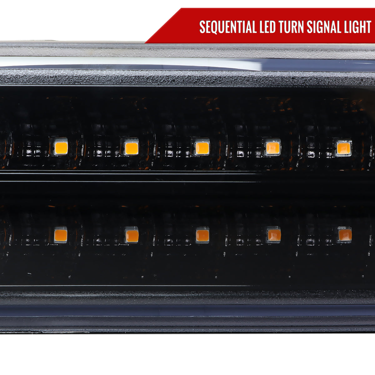 1999-2007 GMC Sierra/Yukon/Yukon XL Bumper Lights w/ Sequential Turn Signal Lights (Glossy Black Housing/Smoked Lens)