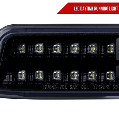1999-2007 GMC Sierra/Yukon/Yukon XL Bumper Lights w/ Sequential Turn Signal Lights (Glossy Black Housing/Smoked Lens)