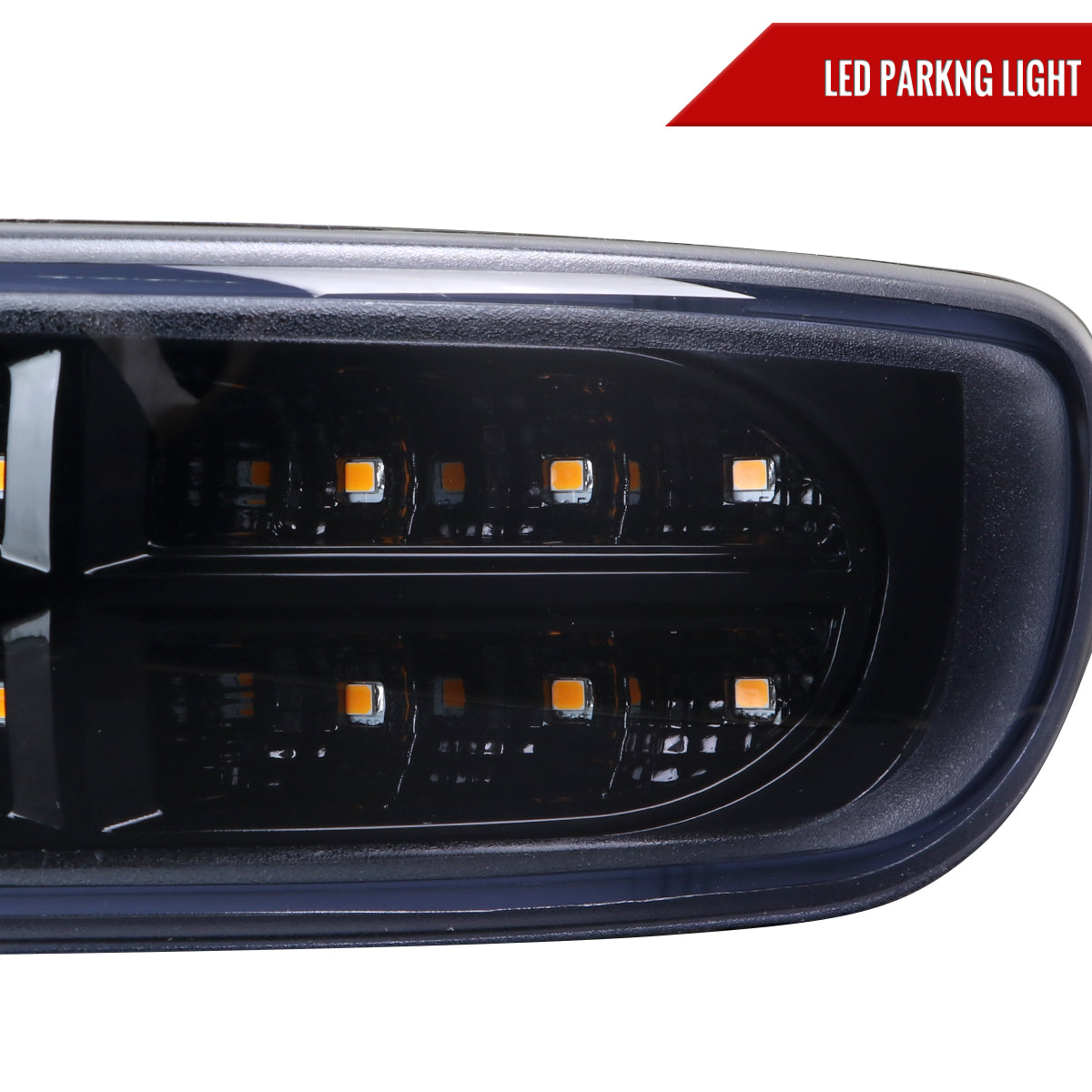 1999-2007 GMC Sierra/Yukon/Yukon XL Bumper Lights w/ Sequential Turn Signal Lights (Glossy Black Housing/Smoked Lens)
