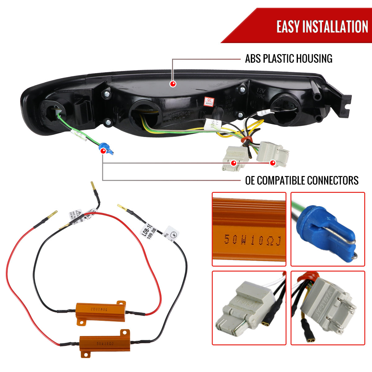 1999-2007 GMC Sierra/Yukon/Yukon XL Bumper Lights w/ Sequential Turn Signal Lights (Matte Black Housing/Clear Lens)