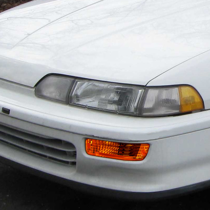 1990-1991 Acura Integra Bumper Lights (Chrome Housing/Amber Lens)
