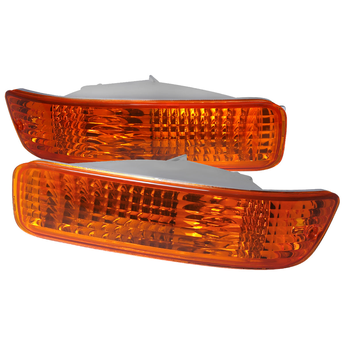 1992-1993 Acura Integra Bumper Lights (Chrome Housing/Amber Lens)