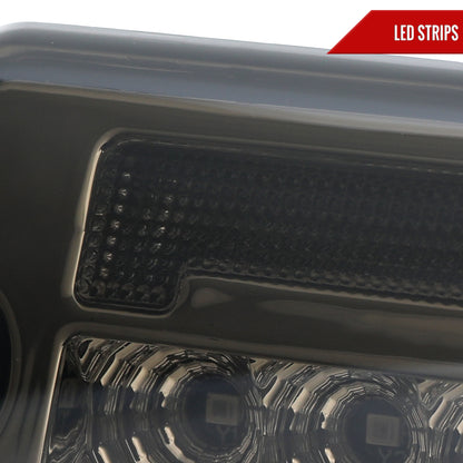 1997-2006 Jeep Wrangler Front Bumper LED Turn Signal Lights (Chrome Housing / Smoked Lens)