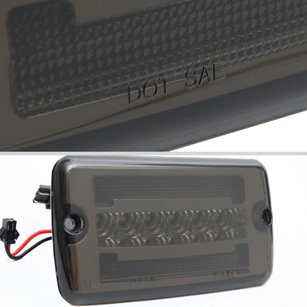 1997-2006 Jeep Wrangler Front Bumper LED Turn Signal Lights (Chrome Housing / Smoked Lens)